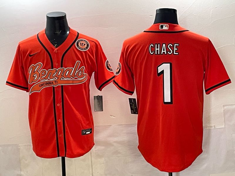 Men Cincinnati Bengals #1 Chase Orange Joint Name 2025 Nike Limited NFL Jersey style 5